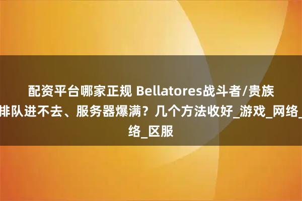 配资平台哪家正规 Bellatores战斗者/贵族武士排队进不去、服务器爆满？几个方法收好_游戏_网络_区服